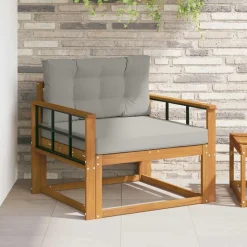 vidaXL Udendørs Mellem Sofa Massivt Akacietræ Naturfarvet