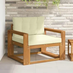 vidaXL Udendørs Mellem Sofa Massivt Akacietræ Naturfarvet