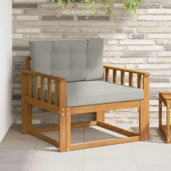 vidaXL Udendørs Mellem Sofa Massivt Akacietræ Naturfarvet