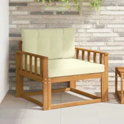 vidaXL Udendørs Mellem Sofa Massivt Akacietræ Naturfarvet