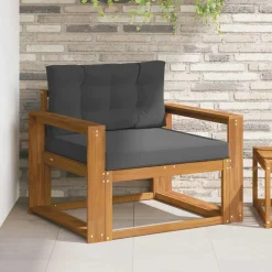 vidaXL Udendørs Mellem Sofa Massivt Akacietræ Naturfarvet