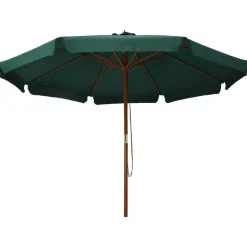 vidaXL udendørs parasol med træstang 330 cm grøn