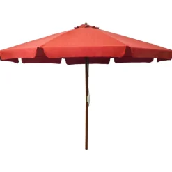 vidaXL udendørs parasol med træstang 330 cm terracottafarvet