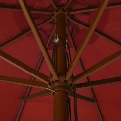 vidaXL udendørs parasol med træstang 330 cm terracottafarvet