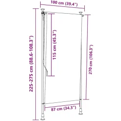 vidaXL udendørs rullegardin 100x270 cm stof og stål blå og hvid