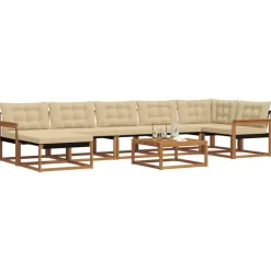 vidaXL Udendørs sofagruppe 22 pcs Naturlig og Beige Massivt Akacietræ