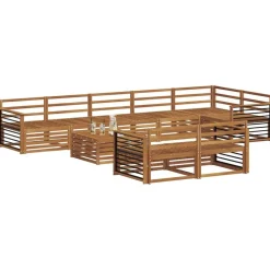 vidaXL Udendørs sofagruppe 9 pcs Naturfarvet