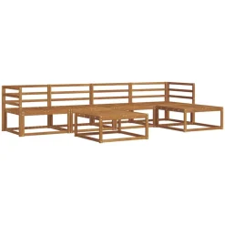 vidaXL Udendørs sofagruppe med pude 6 pcs Naturlig og Antracit