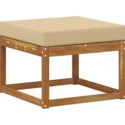 vidaXL Udendørs sofagruppe 5 pcs Naturlig og Beige Massivt Akacietræ
