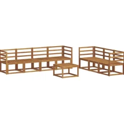 vidaXL Udendørs sofagruppe 8 pcs Naturfarvet Massivt Akacietræ