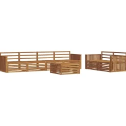 vidaXL Udendørs sofagruppe 7 pcs Naturfarvet Massivt Akacietræ