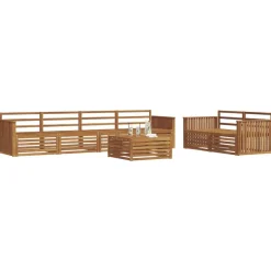 vidaXL Udendørs sofagruppe 7 pcs Naturfarvet Massivt Akacietræ