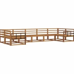 vidaXL Udendørs sofagruppe 7 pcs Naturfarvet Massivt Akacietræ