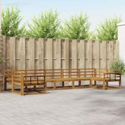 vidaXL Udendørs sofagruppe 7 pcs Naturfarvet Massivt Akacietræ