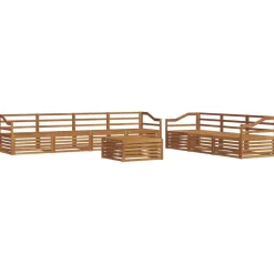 vidaXL Udendørs sofagruppe 8 pcs Naturfarvet Massivt Akacietræ