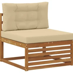 vidaXL Udendørs sofagruppe med pude 7 pcs Naturlig og Beige