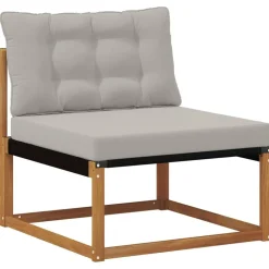 vidaXL Udendørs sofagruppe med pude 5 pcs Naturlig og Lys Grå
