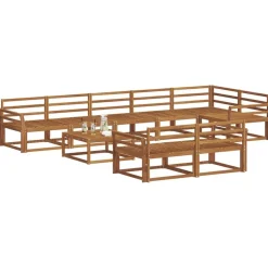 vidaXL Udendørs sofagruppe 9 pcs Naturfarvet Massivt Akacietræ