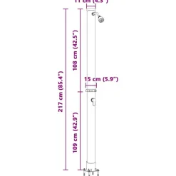 vidaXL Udendørs Solbruser Sort 217 cm PVC og Aluminium