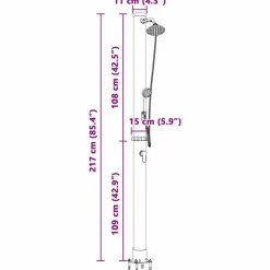 vidaXL Udendørs Solbruser Sort 217 cm PVC og Aluminium