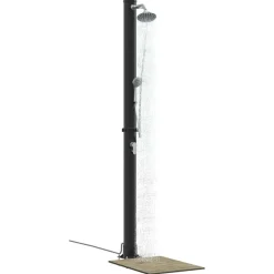 vidaXL Udendørs Solbruser Sort 217 cm PVC og Aluminium