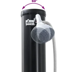 vidaXL Udendørs Solbruser Sort 217 cm PVC og Aluminium