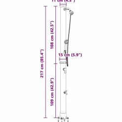 vidaXL Udendørs Solbruser Sort 217 cm PVC og Aluminium