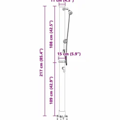 vidaXL Udendørs Solbruser Sort 217 cm PVC og Aluminium
