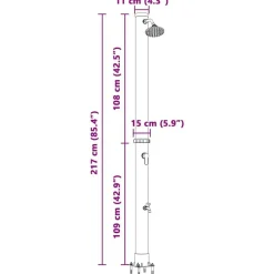 vidaXL Udendørs Solbruser Sort 217 cm PVC og Aluminium