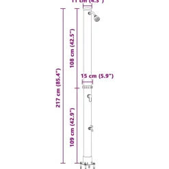 vidaXL Udendørs Solbruser Sort 217 cm PVC og Aluminium