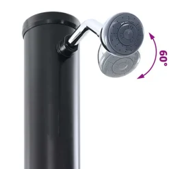 vidaXL Udendørs Solbruser Sort 217 cm PVC og Aluminium