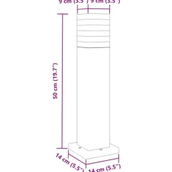 vidaXL udendørs standerlampe 50 cm aluminium sort