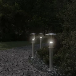 vidaXL udendørs standerlampe 60 cm rustfrit stål sølvfarvet