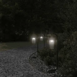vidaXL udendørs standerlampe 60 cm rustfrit stål sort