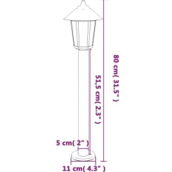 vidaXL udendørs standerlampe 80 cm rustfrit stål sort