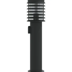 vidaXL udendørs standerlampe med stikkontakt 60 cm rustfrit stål sort