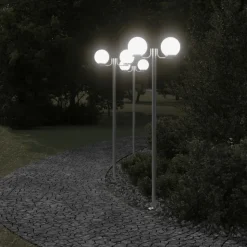 vidaXL udendørs standerlamper 3 stk. 215 cm rustfrit stål sølvfarvet