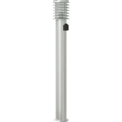 vidaXL udendørs standerlampe med stikkontakt 110 cm rustfrit stål sølv