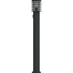 vidaXL udendørs standerlampe med stikkontakt 60 cm rustfrit stål sort