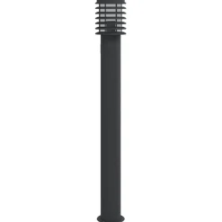 vidaXL udendørs standerlampe med stikkontakt 60 cm rustfrit stål sort
