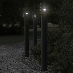 vidaXL udendørs standerlampe 110 cm rustfrit stål sort