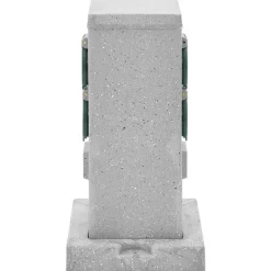 vidaXL udendørs strømforsyning 4-vejs m.spyd stenlook grå 16x16x29,5cm