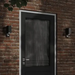 vidaXL udendørs væglampe med sensor trykstøbt aluminium sort
