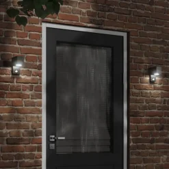 vidaXL udendørs væglampe med sensor trykstøbt aluminium sort