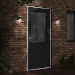vidaXL udendørs væglampe trykstøbt aluminium sort