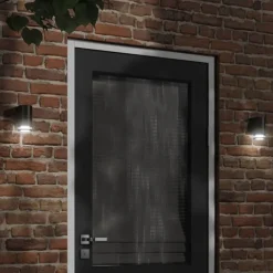 vidaXL udendørs væglampe trykstøbt aluminium sort
