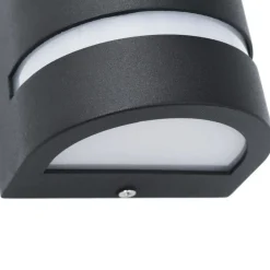 vidaXL udendørs væglamper 2 stk. 35 W halvrund sort
