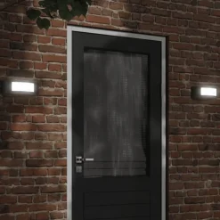 vidaXL udendørs væglamper 2 stk. rustfrit stål sort