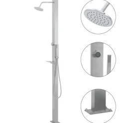 vidaXL udendørsbruser lige design rustfrit stål