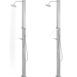 vidaXL udendørsbruser lige design rustfrit stål